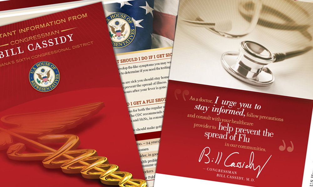 Innovative Politics designed informative mail pieces for Congressman Bill Cassidy