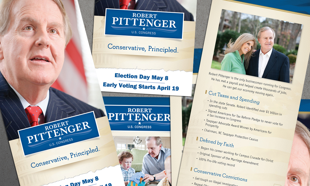 Innovative Politics designed print collateral for Robert Pittenger Congressional campaign